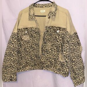 Leopard Print Jean Jacket